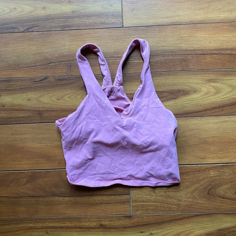 Pink v neck sport bra/tank
